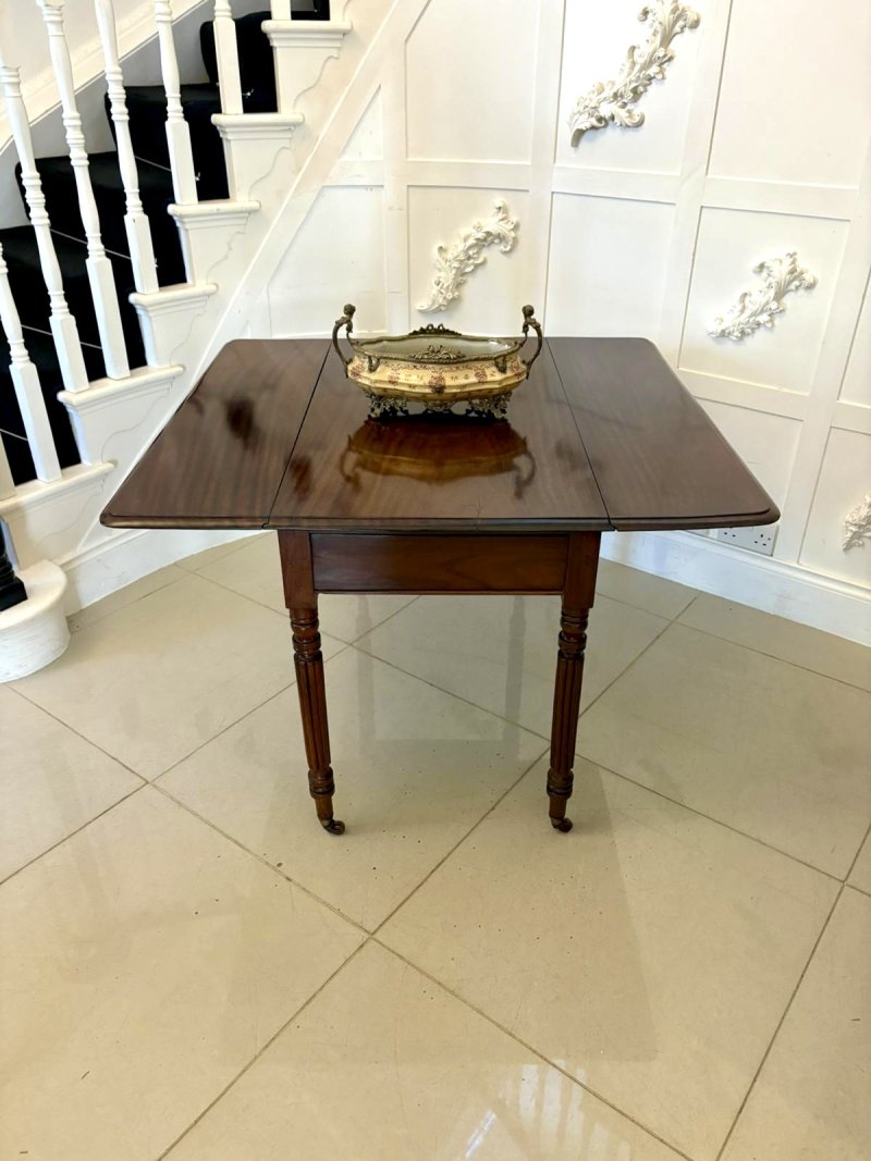 Quality Antique Regency Mahogany Drop-Leaf Pembroke Table